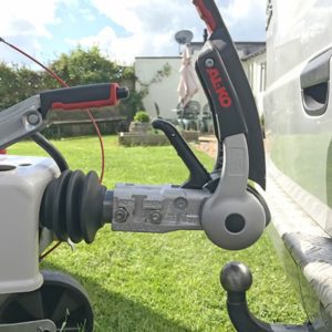 Position the tow ball under the caravan hitch