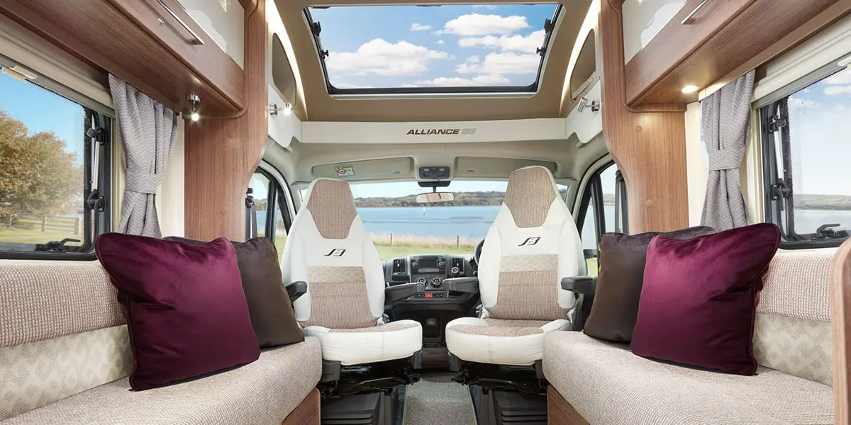 Alliance Silver Edition 76-2T front lounge with fully adjustable upholstered driver and passenger seats