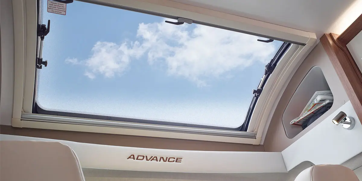 Double glazed opening sky view over cab window with blind (all models)