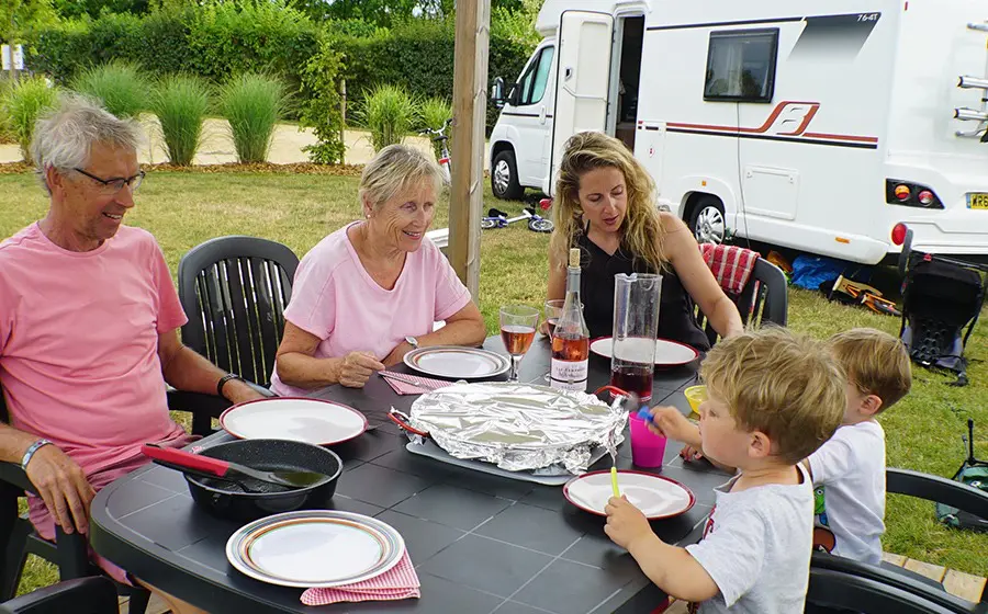 Camping in France with family in a Bailey Advance