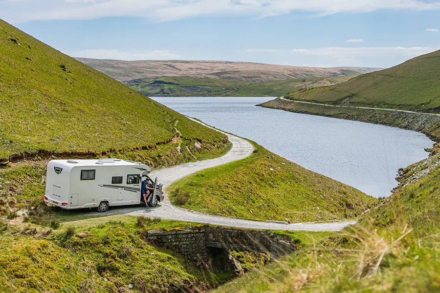 Bailey Adamo motorhome in the Cambrian mountains
