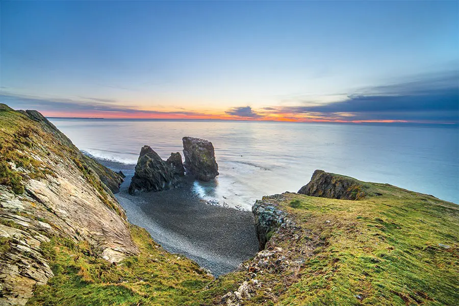 Coastline view of a sunset on the Llyn Peninsula