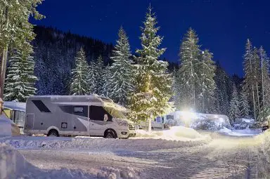 Alora in snowy campsite