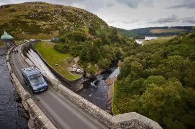 A Bailey Endeavour B62 on an aqueduct showing how to campervan around the UK.