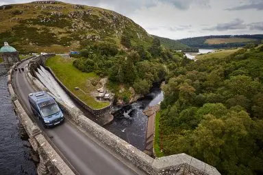 A Bailey Endeavour driving along a viaduct