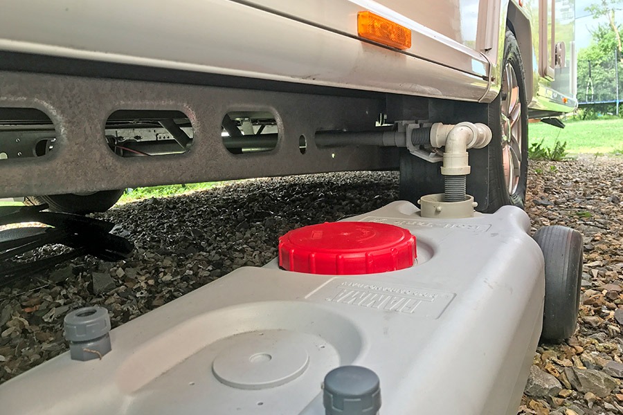 Connect the grey waste collector