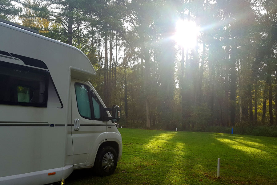 Motorhome at sunset