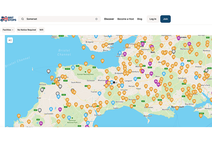 A screenshot of the BritStops stop finder