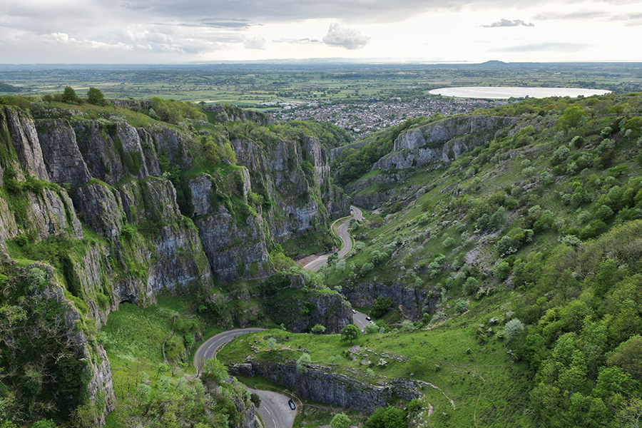 An aerial view of Cheddar Gorge. Photo by Paul Underwood on Unsplash