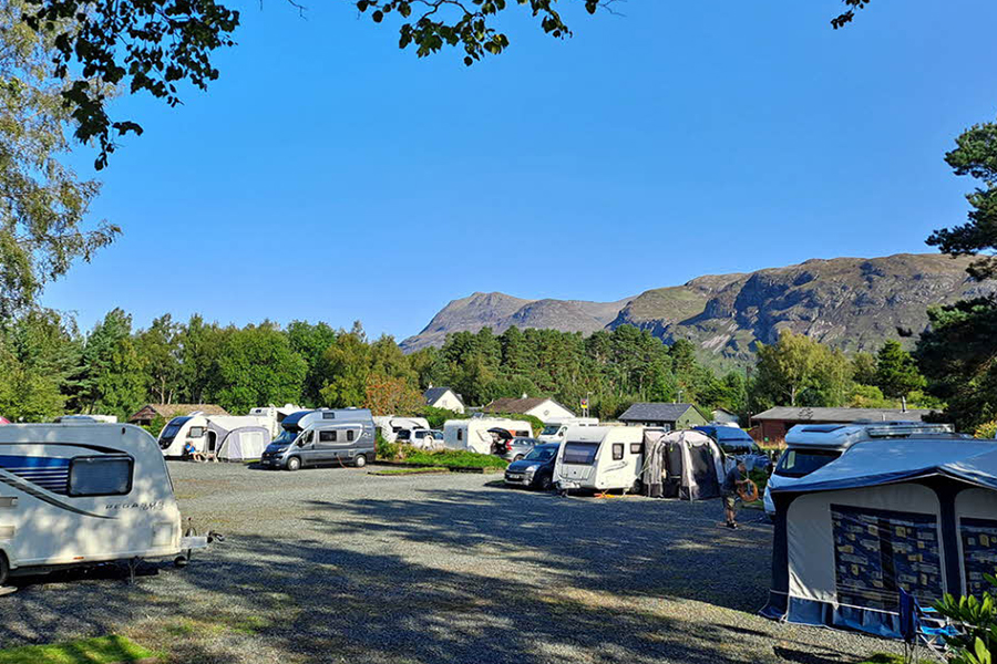 A view of Kinlochewe campsite Courtesy of: https://www.caravanclub.co.uk/club-sites/scotland/highlands/kinlochewe-club-campsite/
