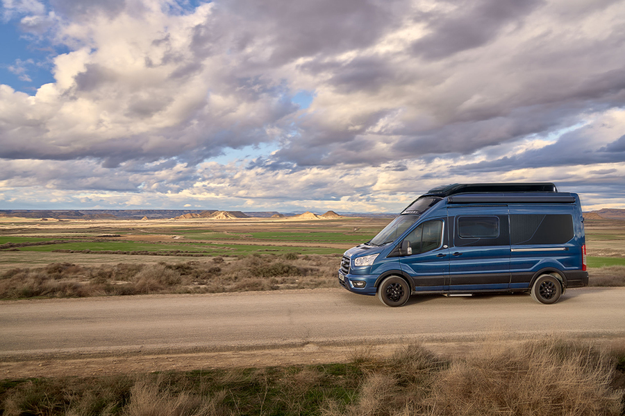 A Bailey Endeavour B64 driving along a country road
