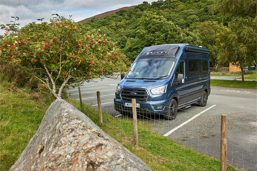 A Bailey of Bristol Endeavour campervan parked