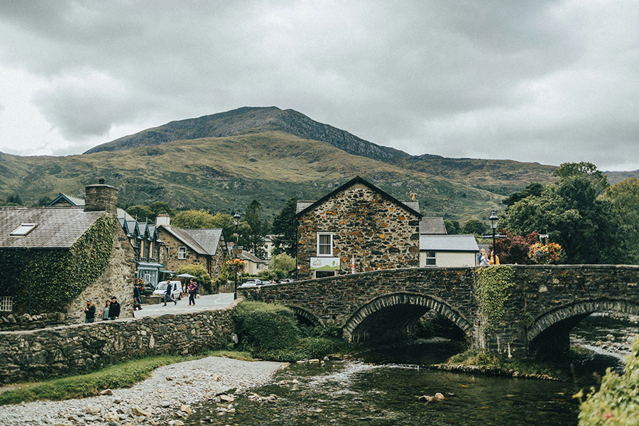 A view of the centre of Beggelert village, Snowdonia, UK
