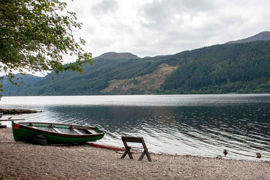A view of Loch Ness from Loch Ness Shores Camping and Caravanning Club Site.