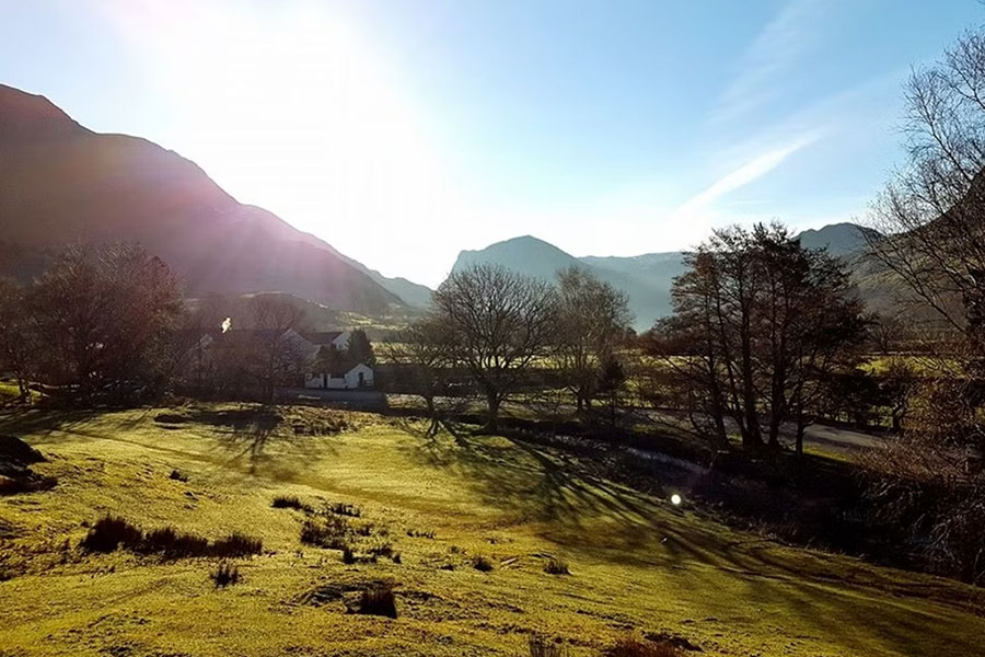 The scenery surrounding Skye Farm Campsite.